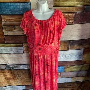 MIdi Coral Printed Dress